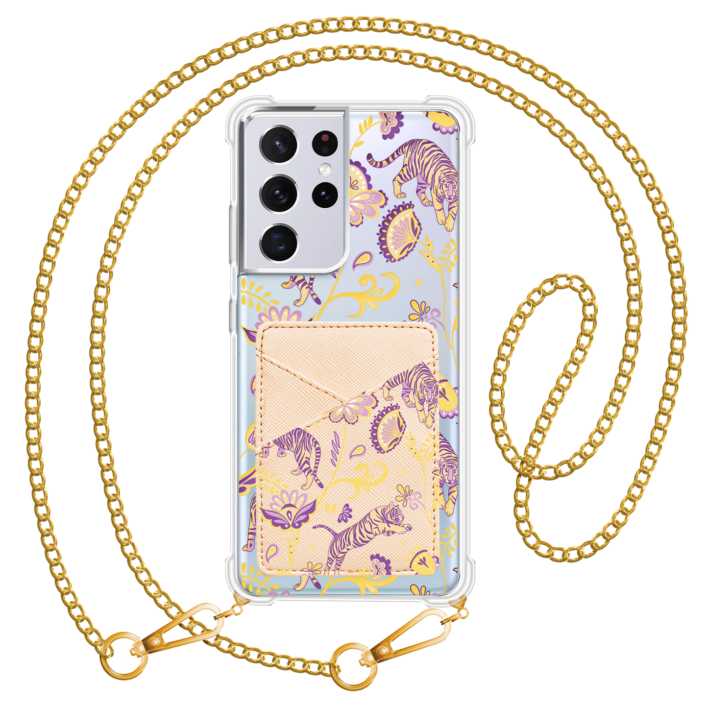 Android Phone Wallet Case - Tiger & Floral 4.0