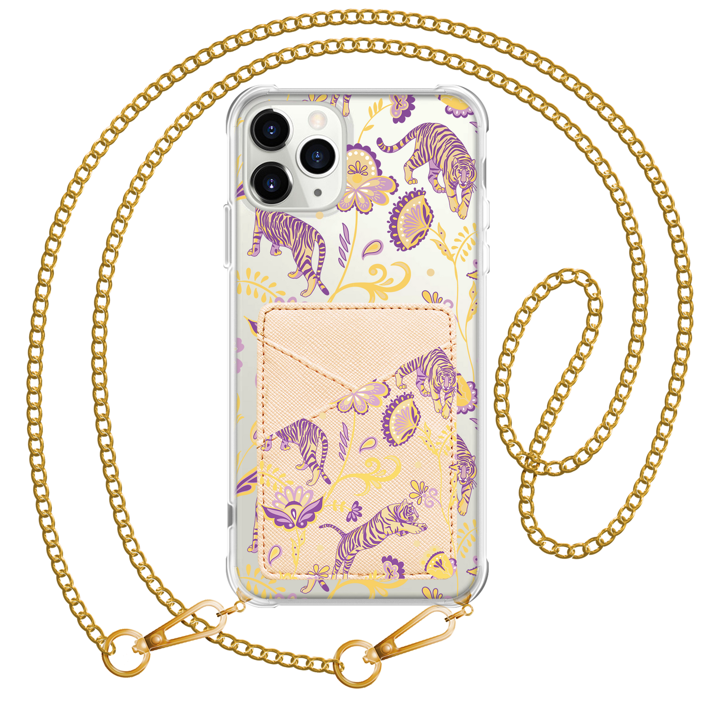 iPhone Phone Wallet Case - Tiger & Floral 4.0