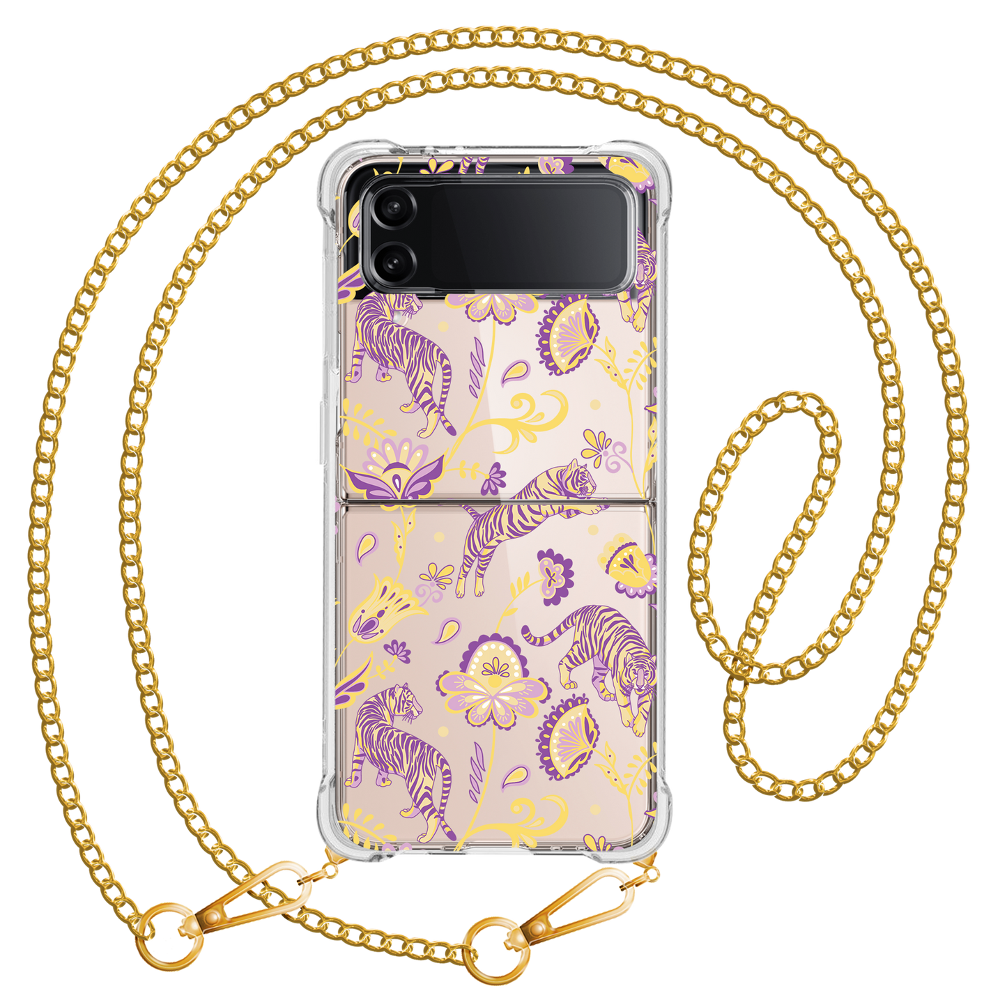 Android Flip / Fold Case - Tiger & Floral 4.0