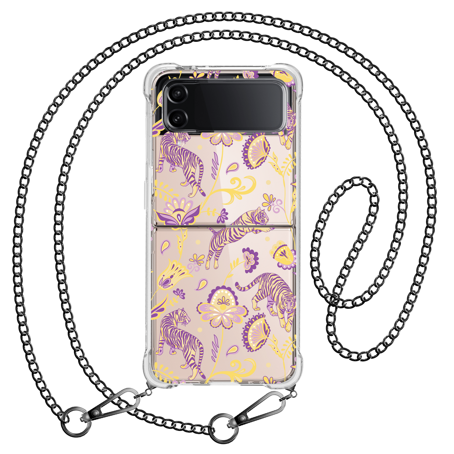 Android Flip / Fold Case - Tiger & Floral 4.0