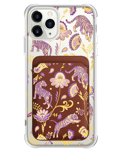 iPhone Magnetic Wallet Case - Tiger & Floral 4.0