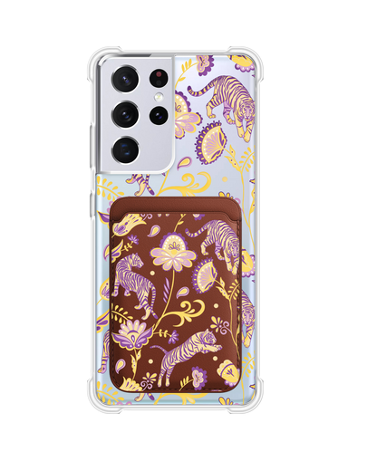 Android Magnetic Wallet Case - Tiger & Floral 4.0