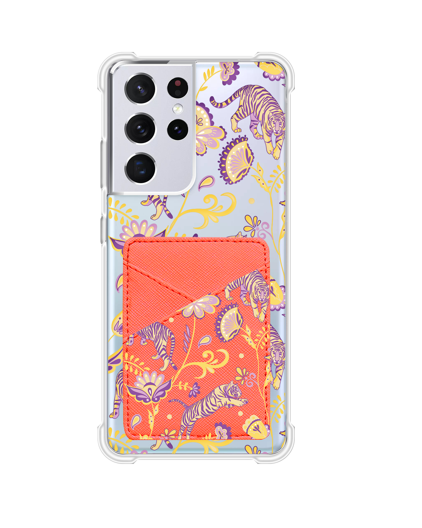 Android Phone Wallet Case - Tiger & Floral 4.0