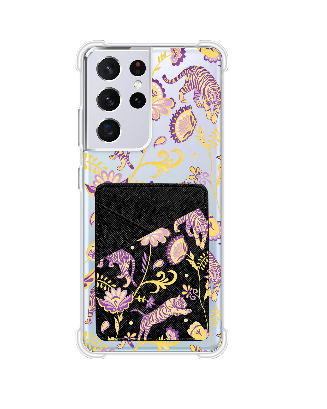 Android Phone Wallet Case - Tiger & Floral 4.0