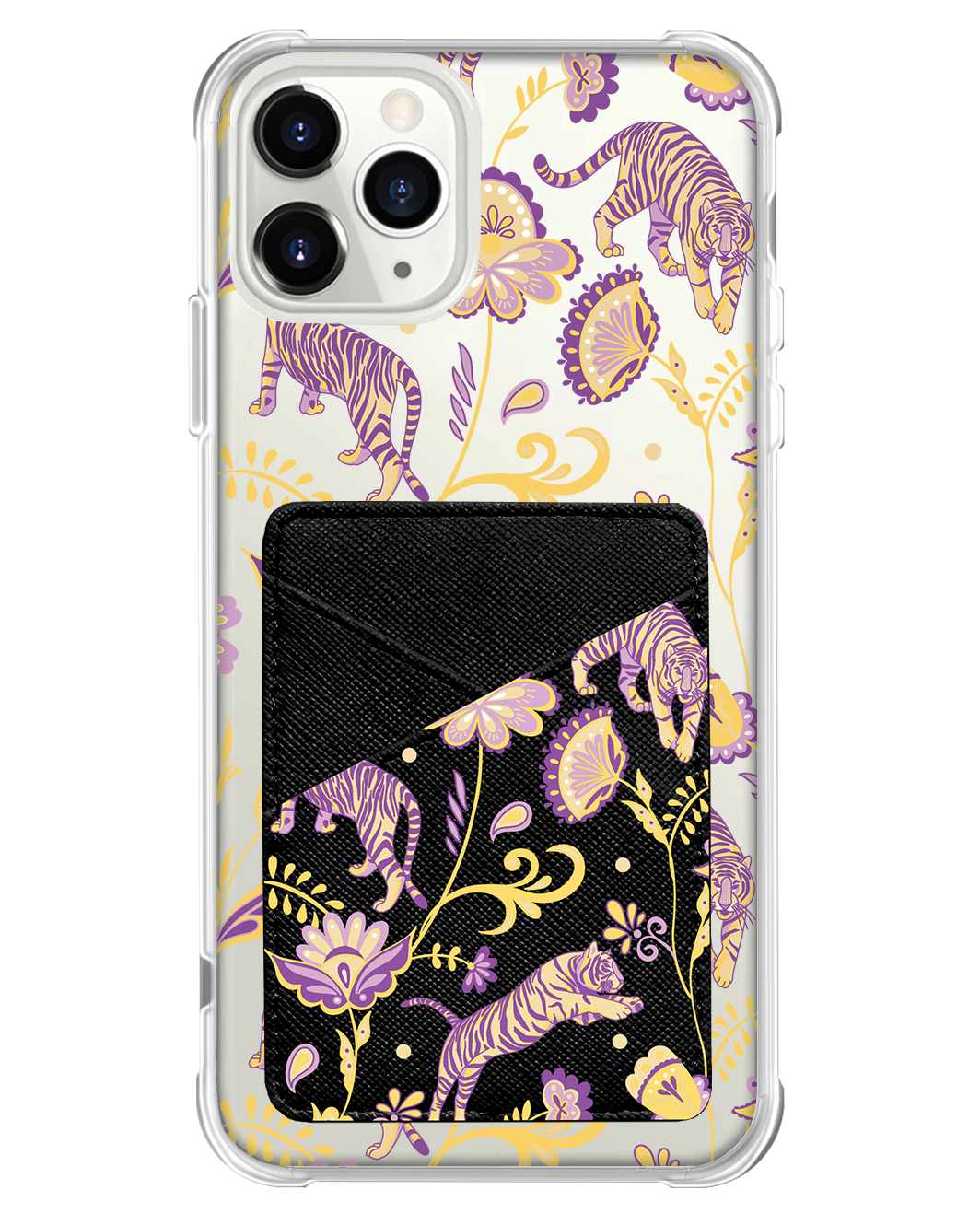 iPhone Phone Wallet Case - Tiger & Floral 4.0