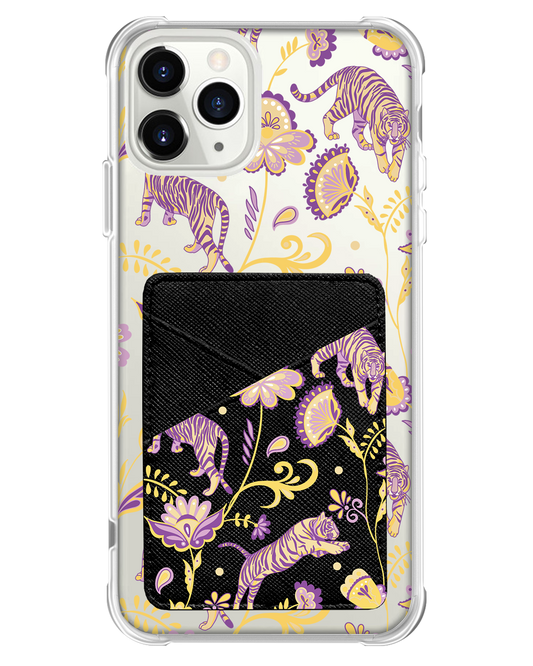 iPhone Phone Wallet Case - Tiger & Floral 4.0