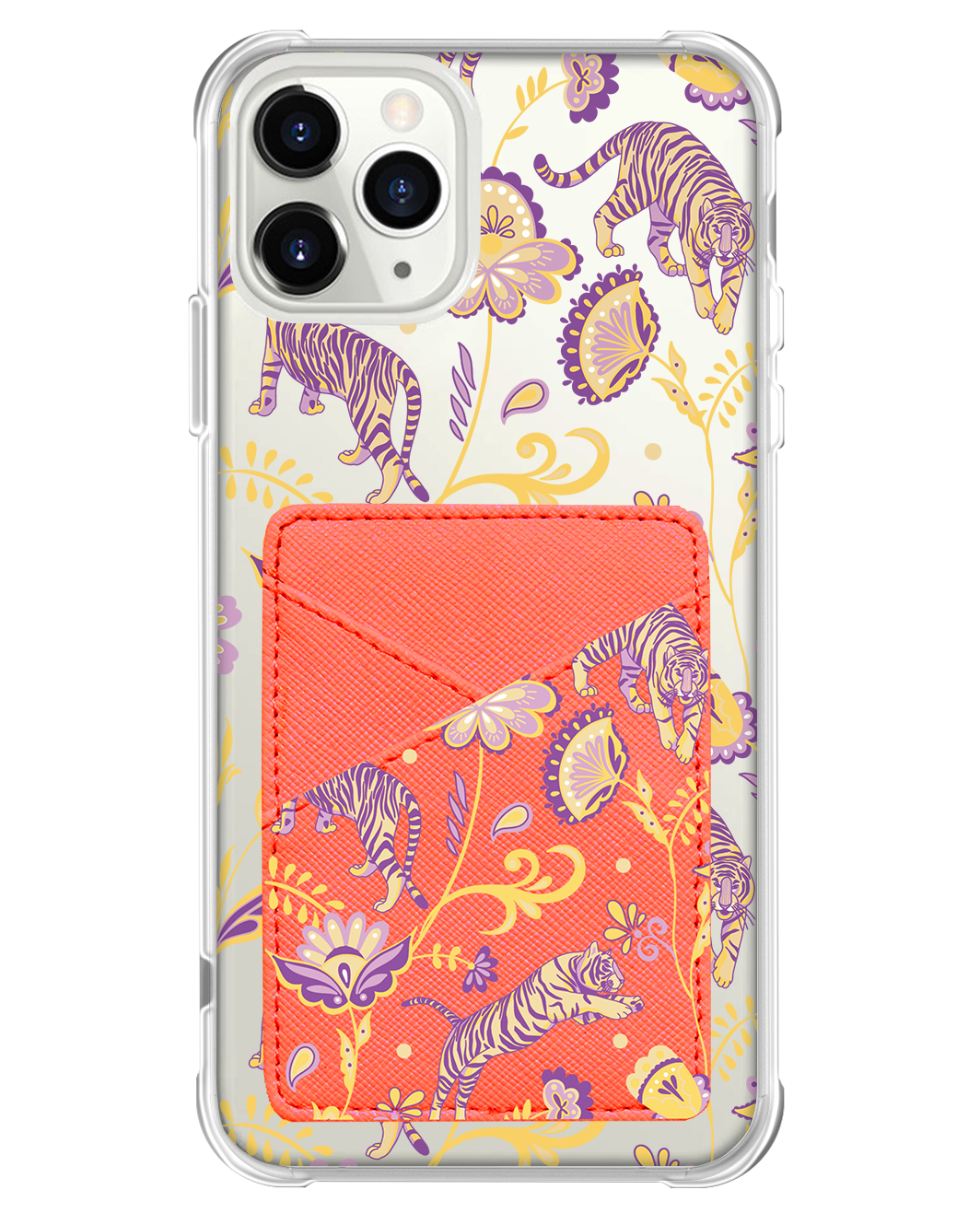 iPhone Phone Wallet Case - Tiger & Floral 4.0