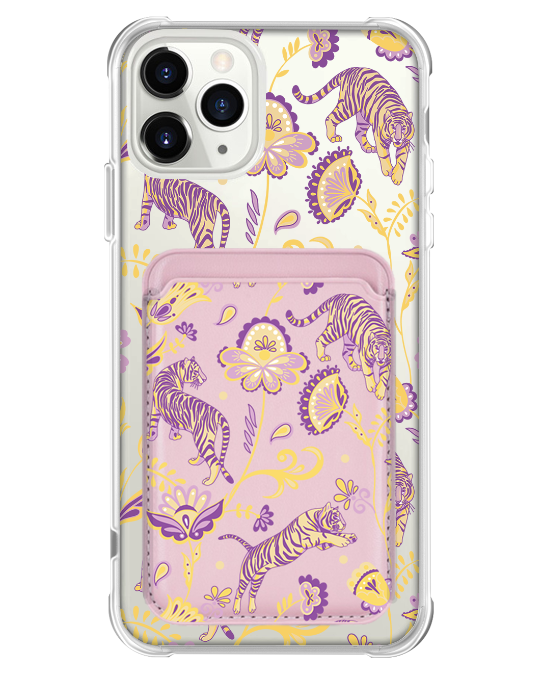 iPhone Magnetic Wallet Case - Tiger & Floral 4.0