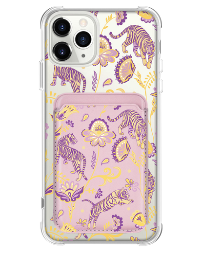 iPhone Magnetic Wallet Case - Tiger & Floral 4.0