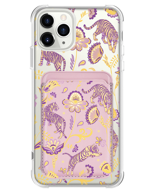 iPhone Magnetic Wallet Case - Tiger & Floral 4.0