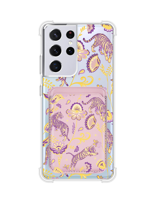 Android Magnetic Wallet Case - Tiger & Floral 4.0