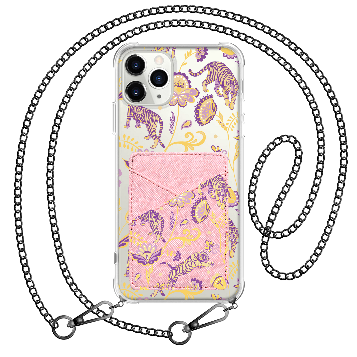 iPhone Phone Wallet Case - Tiger & Floral 4.0