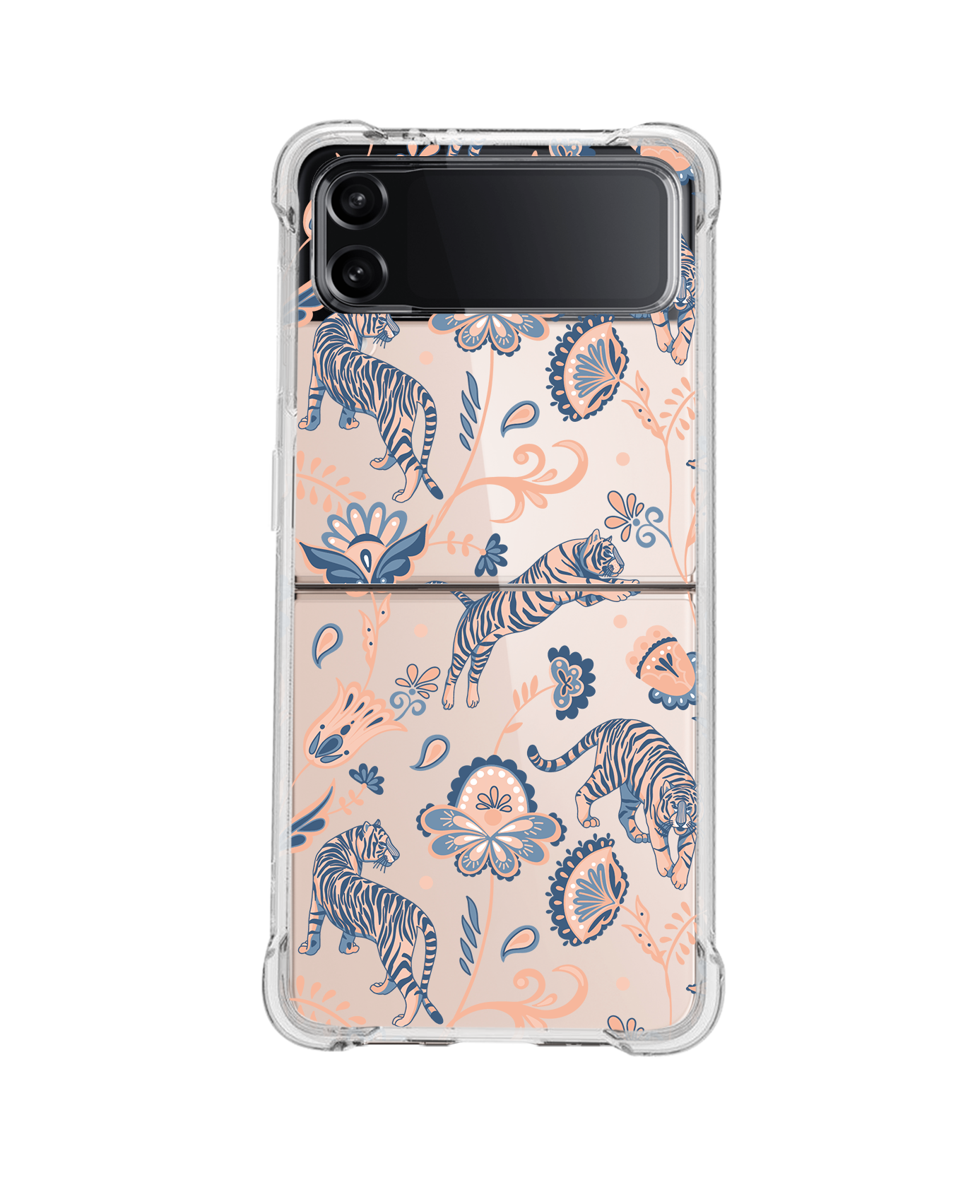 Android Flip / Fold Case - Tiger & Floral 5.0