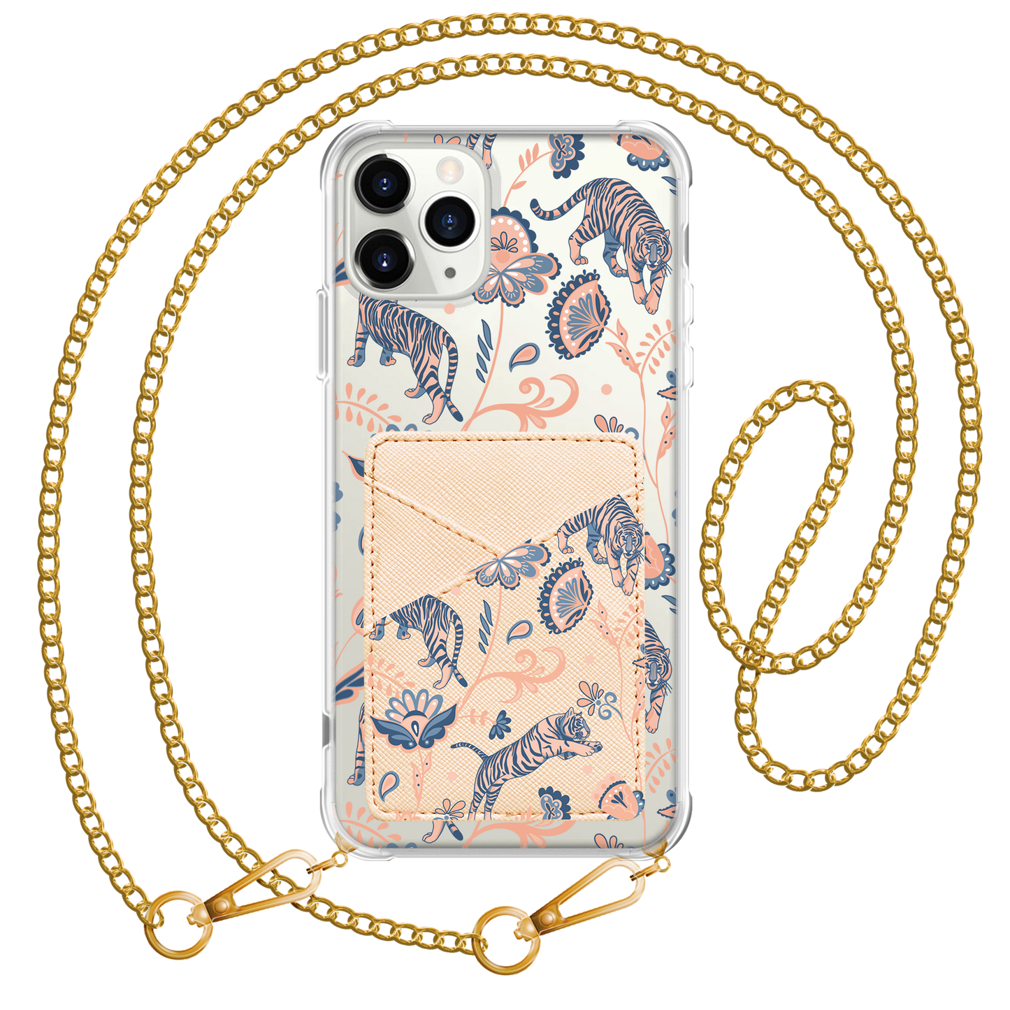 iPhone Phone Wallet Case - Tiger & Floral 5.0