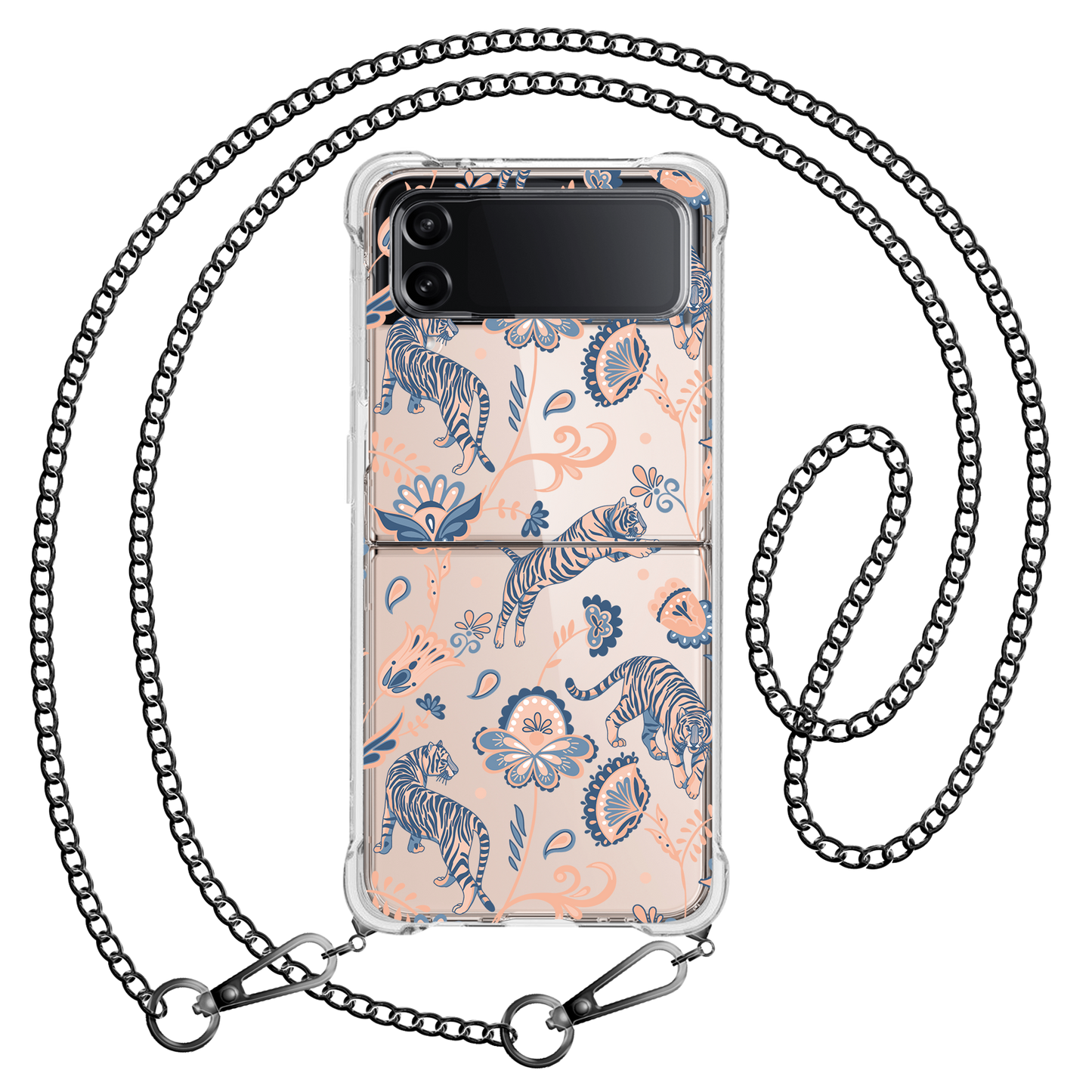 Android Flip / Fold Case - Tiger & Floral 5.0