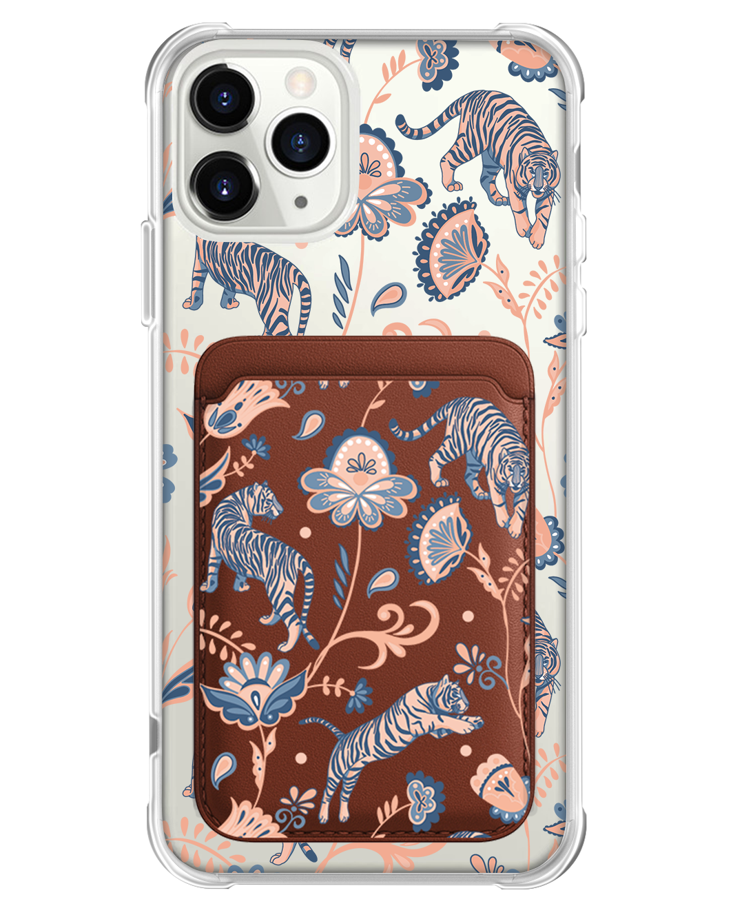 iPhone Magnetic Wallet Case - Tiger & Floral 5.0