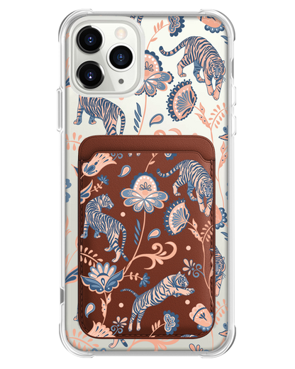 iPhone Magnetic Wallet Case - Tiger & Floral 5.0