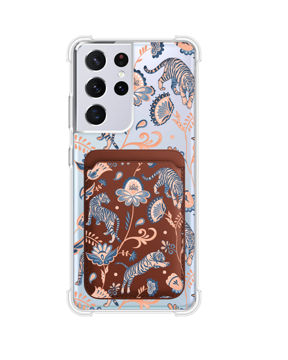 Android Magnetic Wallet Case - Tiger & Floral 5.0