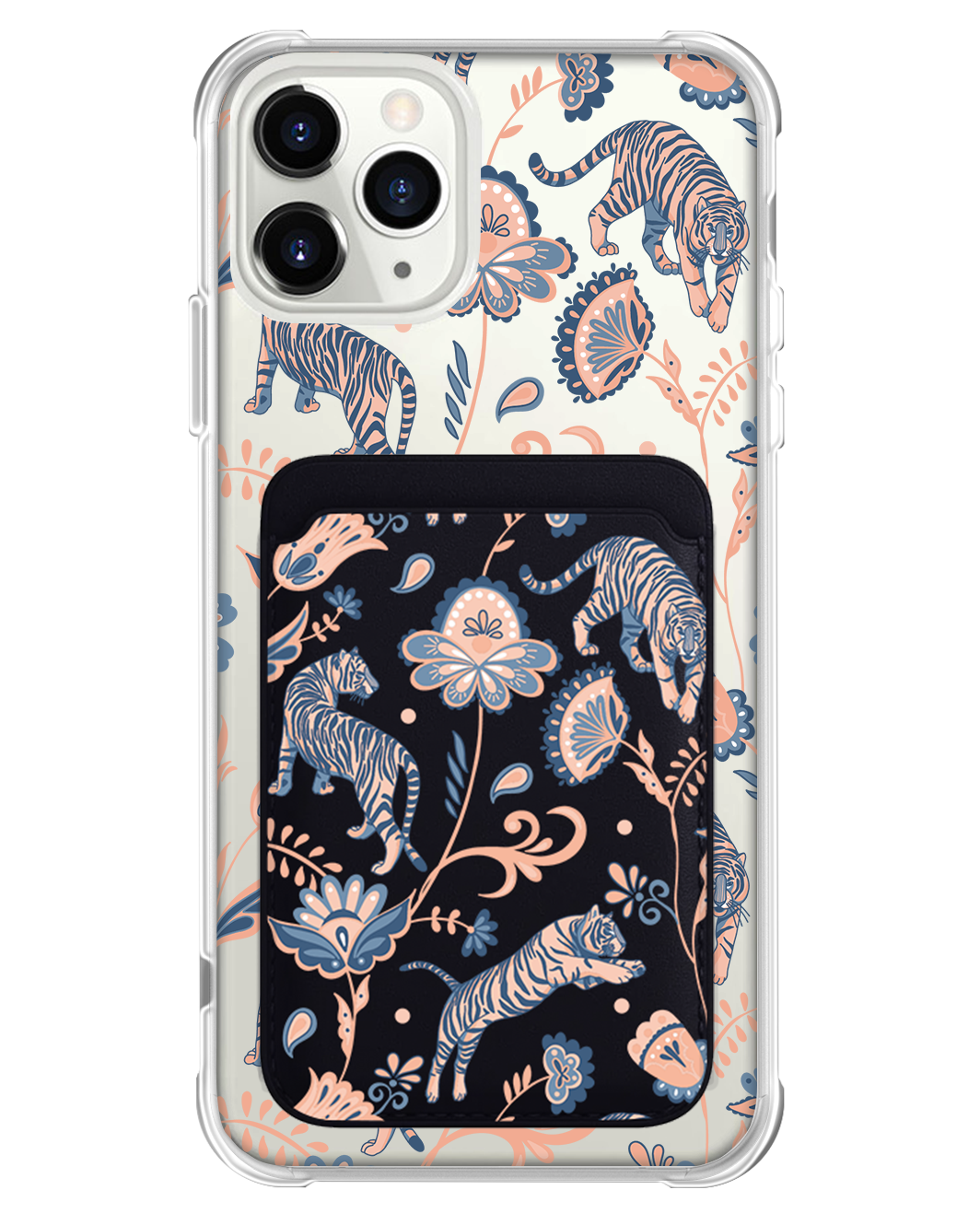 iPhone Magnetic Wallet Case - Tiger & Floral 5.0