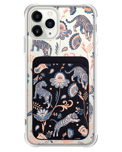 iPhone Magnetic Wallet Case - Tiger & Floral 5.0