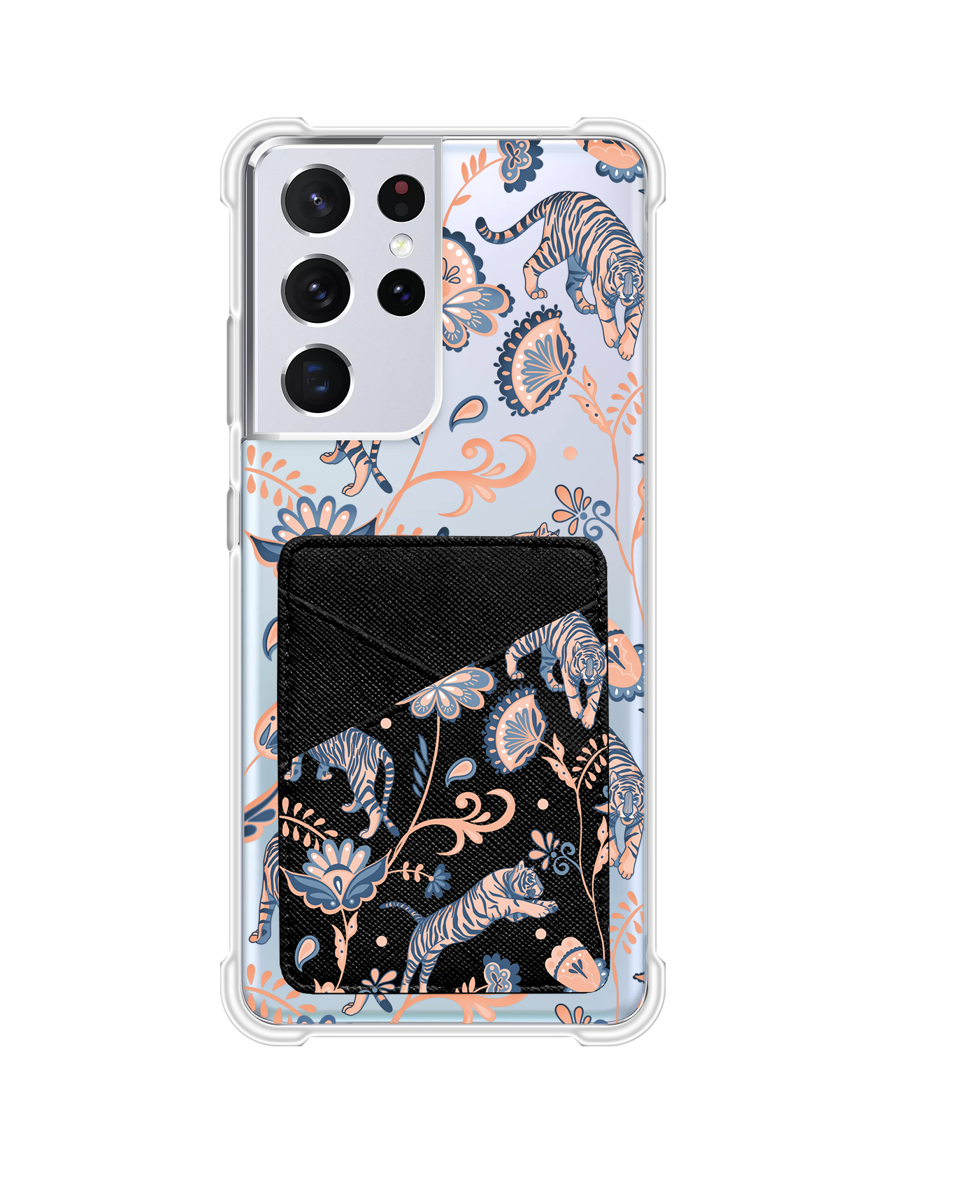 Android Phone Wallet Case - Tiger & Floral 5.0