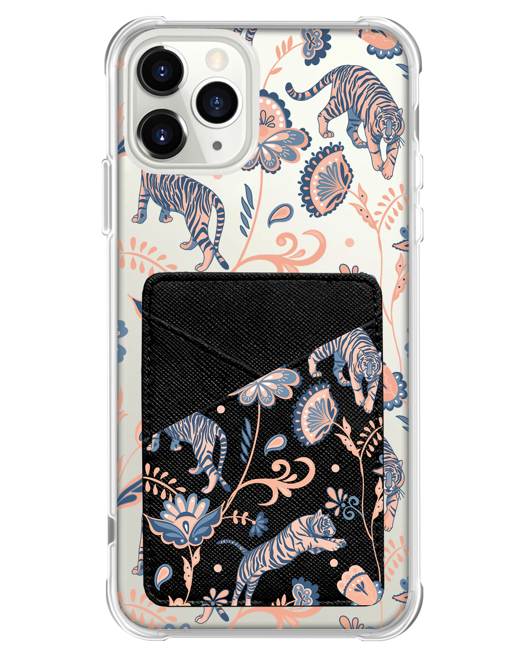 iPhone Phone Wallet Case - Tiger & Floral 5.0