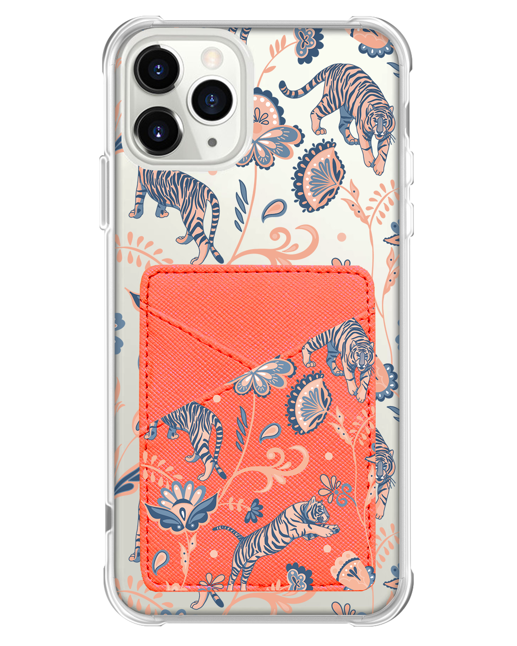 iPhone Phone Wallet Case - Tiger & Floral 5.0