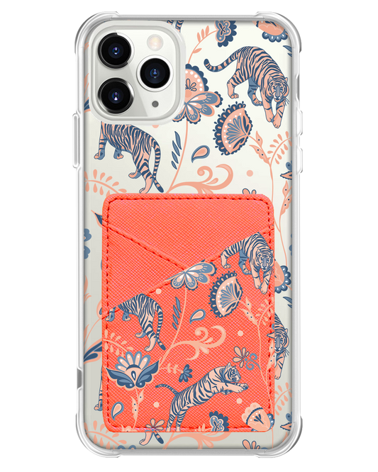 iPhone Phone Wallet Case - Tiger & Floral 5.0