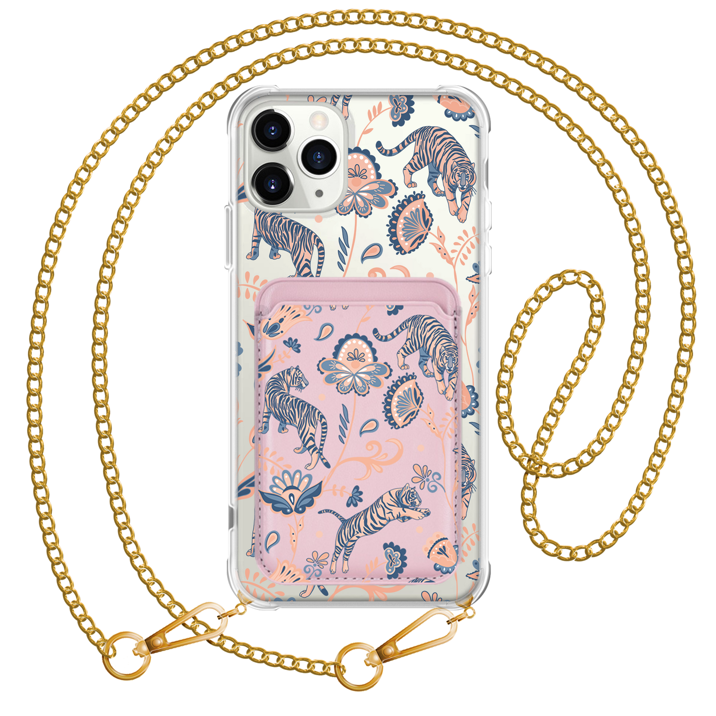 iPhone Magnetic Wallet Case - Tiger & Floral 5.0