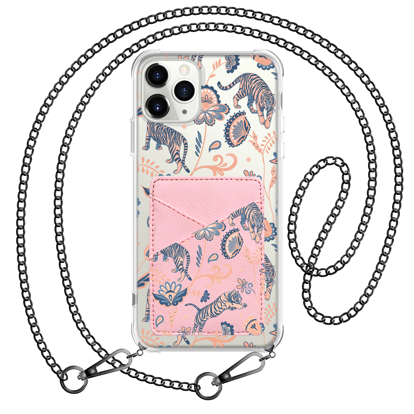 iPhone Phone Wallet Case - Tiger & Floral 5.0