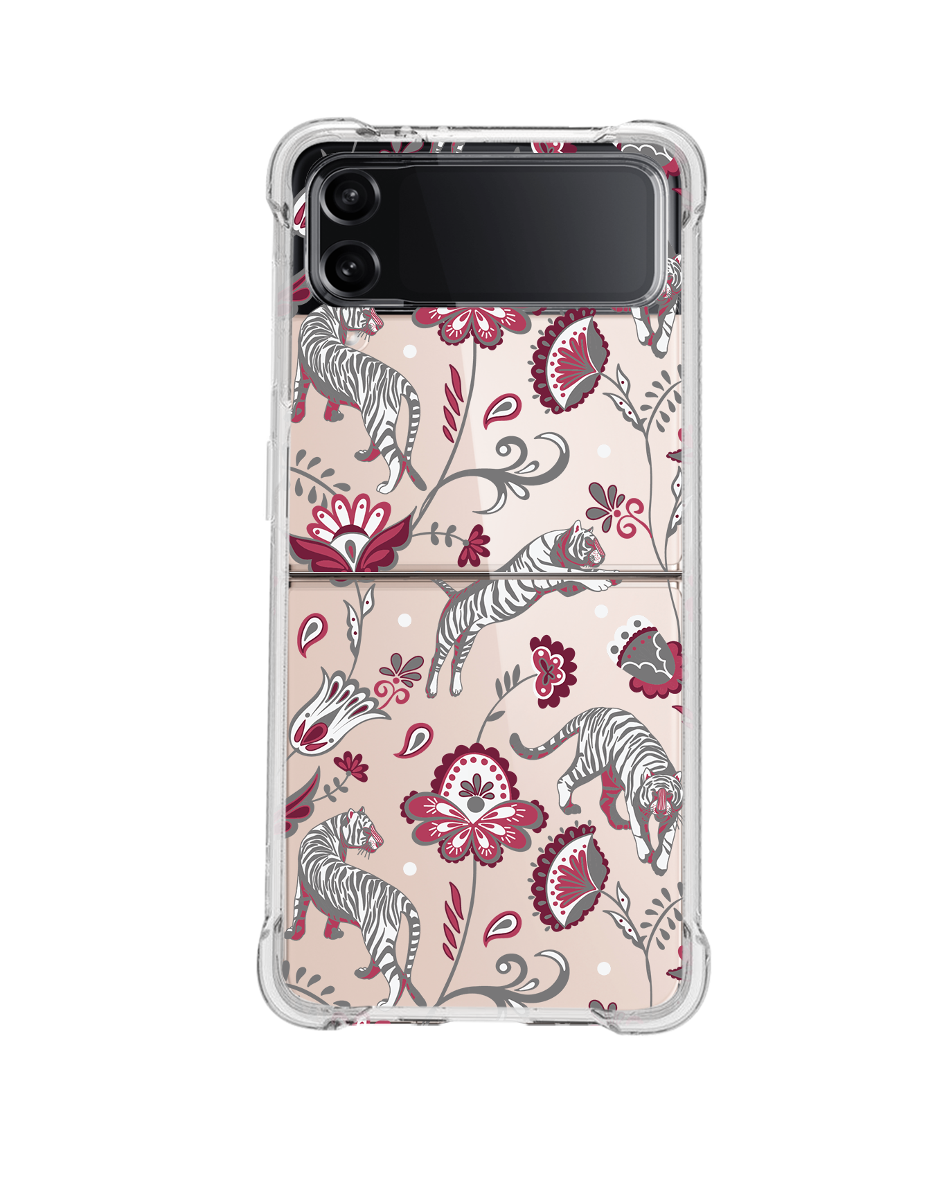 Android Flip / Fold Case - Tiger & Floral 6.0