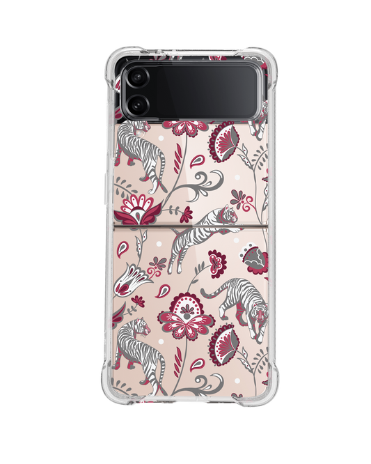 Android Flip / Fold Case - Tiger & Floral 6.0