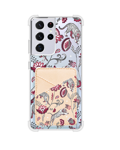 Android Phone Wallet Case - Tiger & Floral 6.0