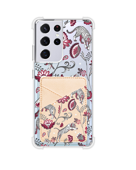 Android Phone Wallet Case - Tiger & Floral 6.0