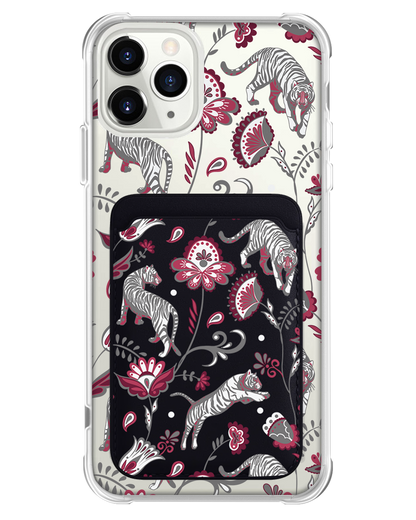 iPhone Magnetic Wallet Case - Tiger & Floral 6.0