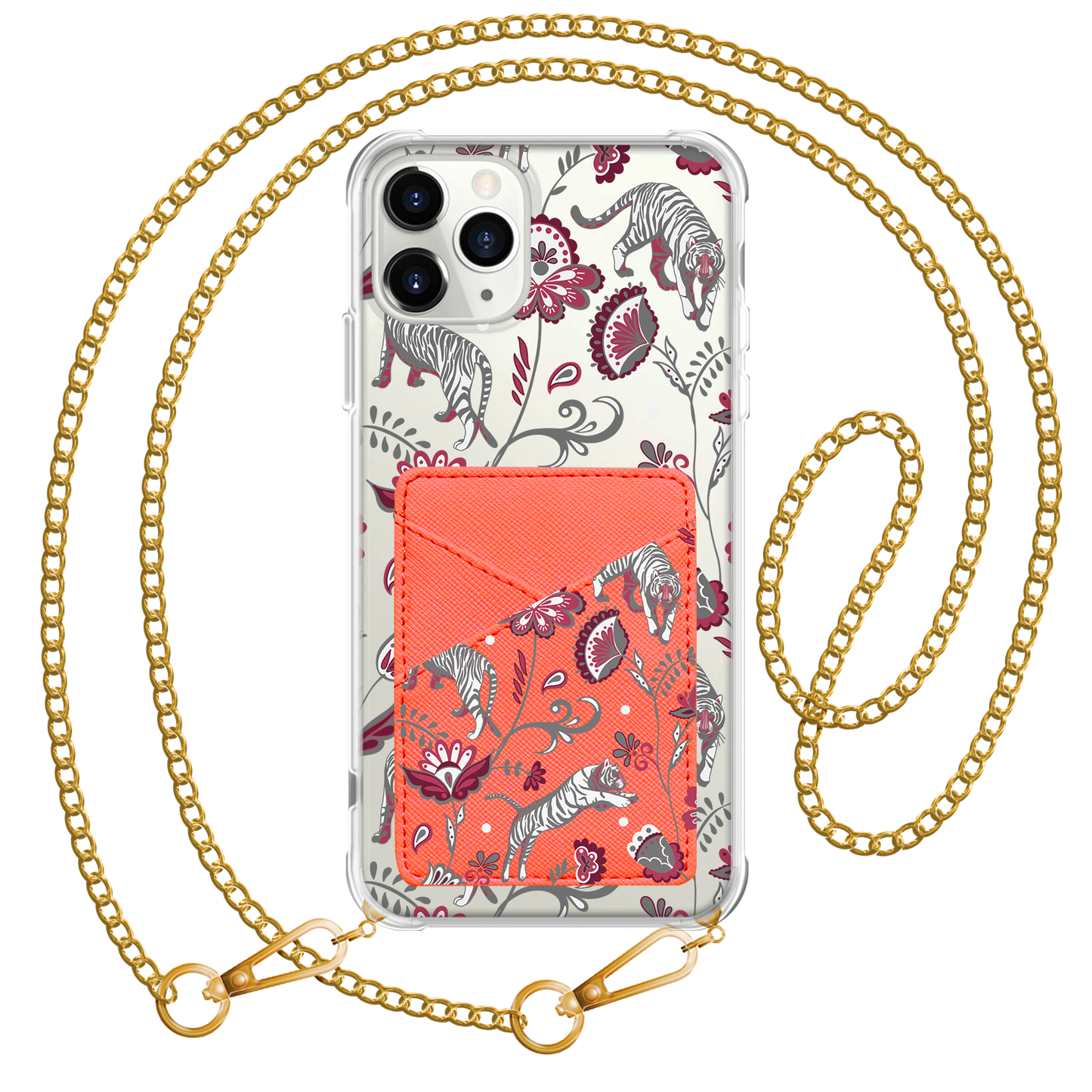 iPhone Phone Wallet Case - Tiger & Floral 6.0