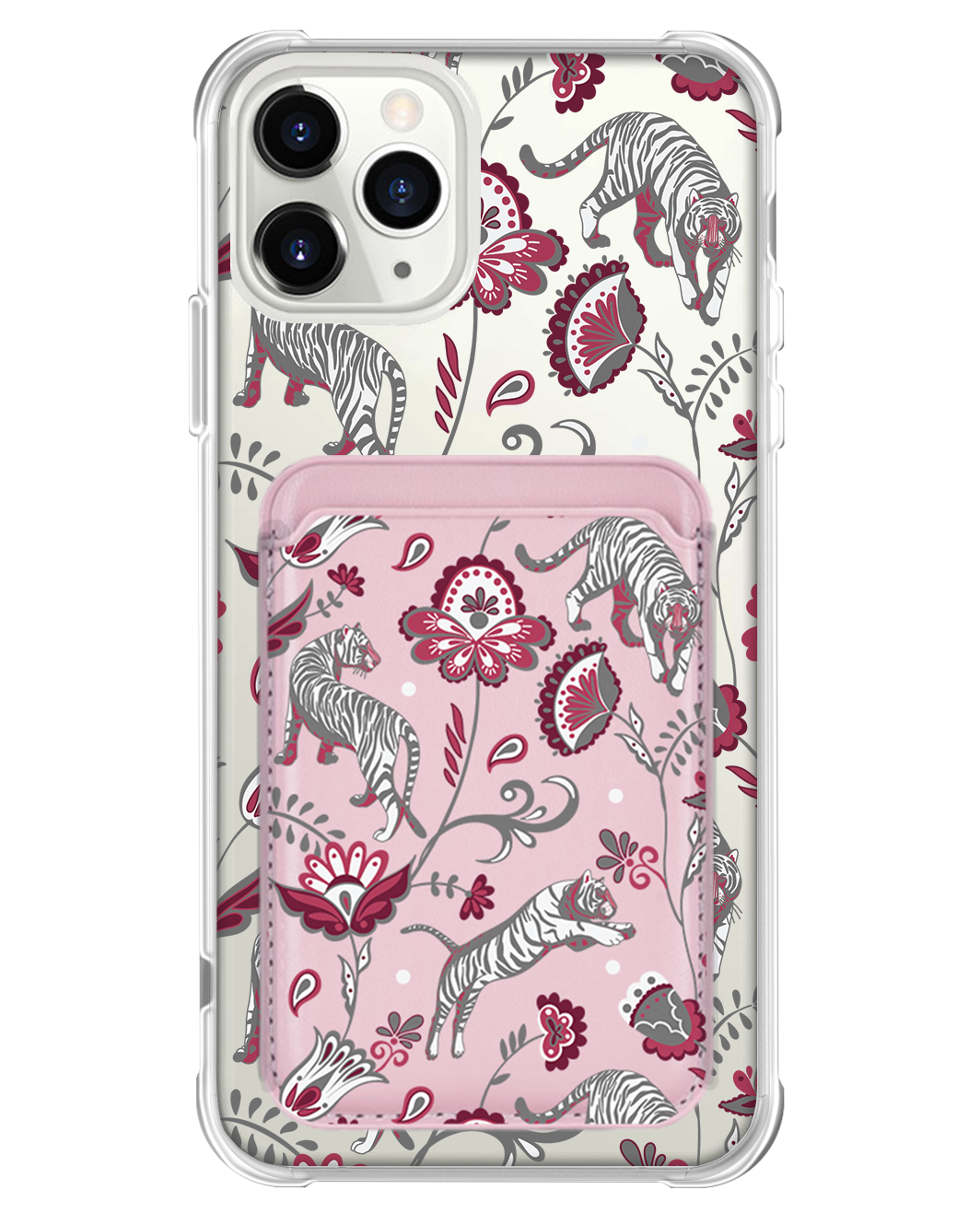 iPhone Magnetic Wallet Case - Tiger & Floral 6.0