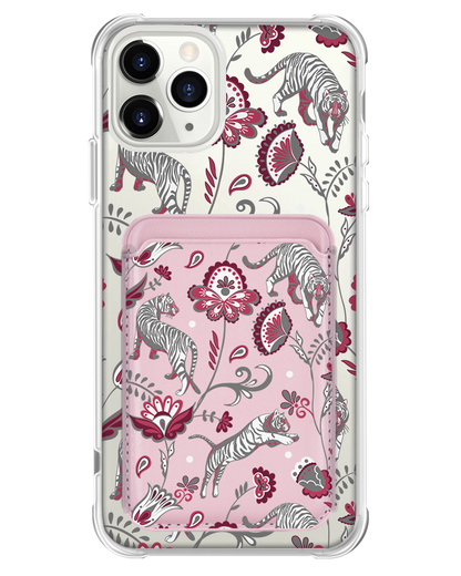 iPhone Magnetic Wallet Case - Tiger & Floral 6.0