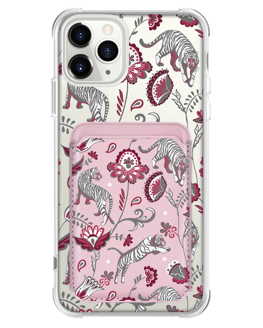 iPhone Magnetic Wallet Case - Tiger & Floral 6.0