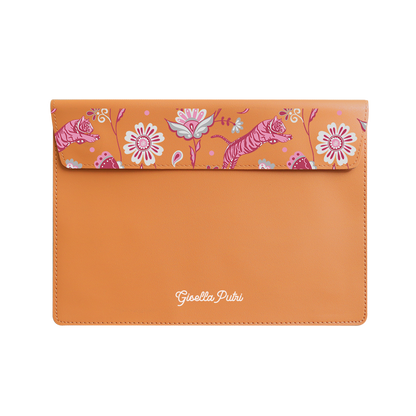 Vegan Leather Sleeve - Tiger & Floral 7.0
