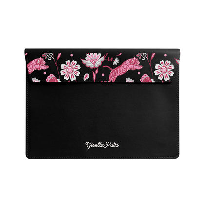 Vegan Leather Sleeve - Tiger & Floral 7.0