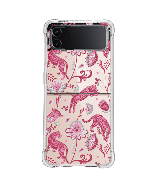 Android Flip / Fold Case - Tiger & Floral 7.0