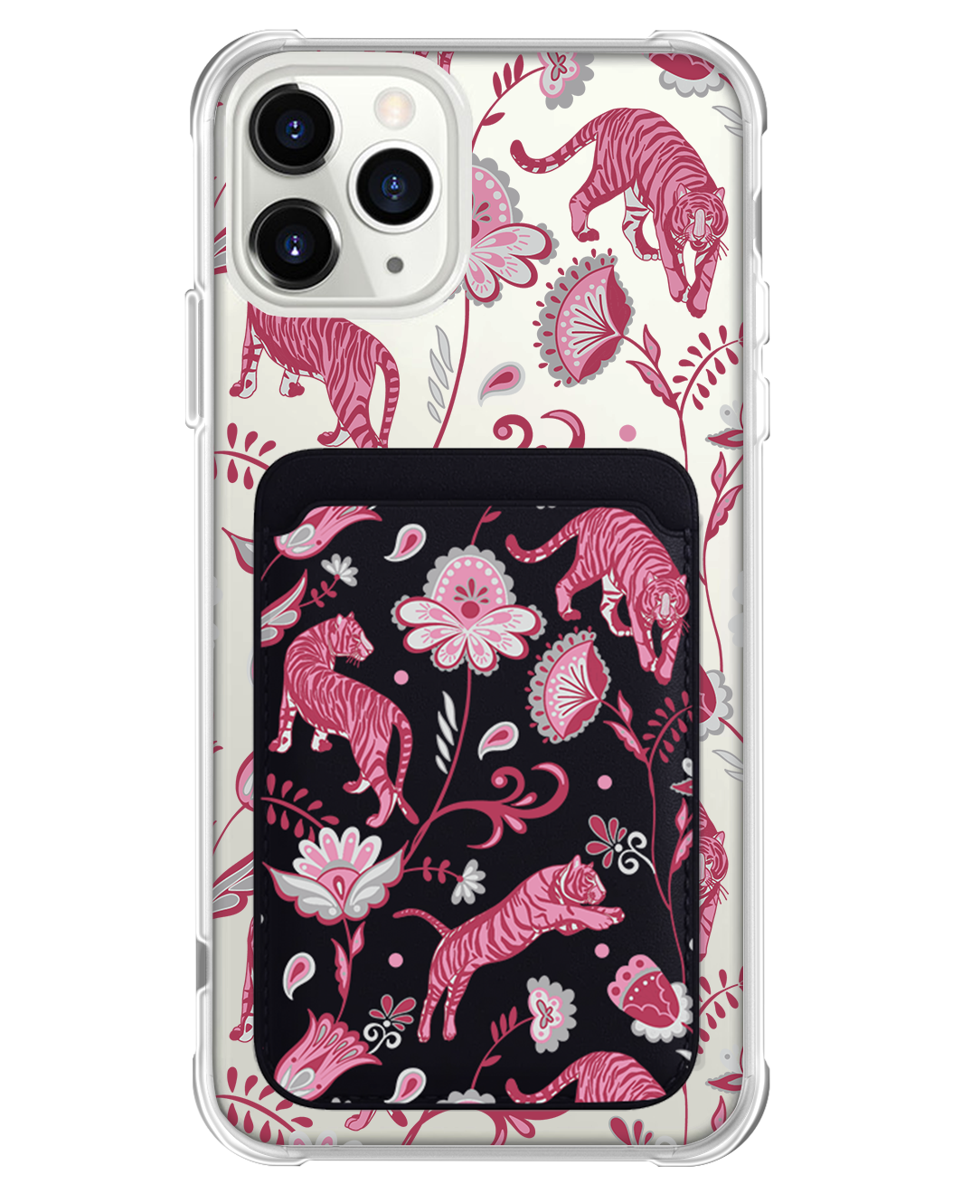 iPhone Magnetic Wallet Case - Tiger & Floral 7.0