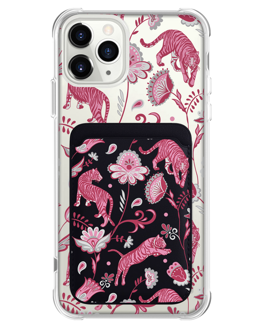 iPhone Magnetic Wallet Case - Tiger & Floral 7.0