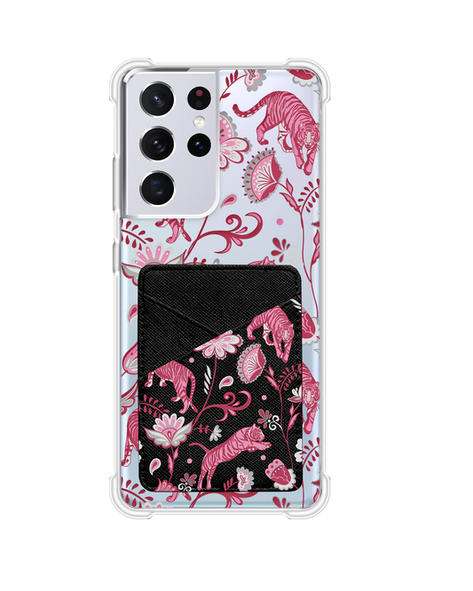 Android Phone Wallet Case - Tiger & Floral 7.0