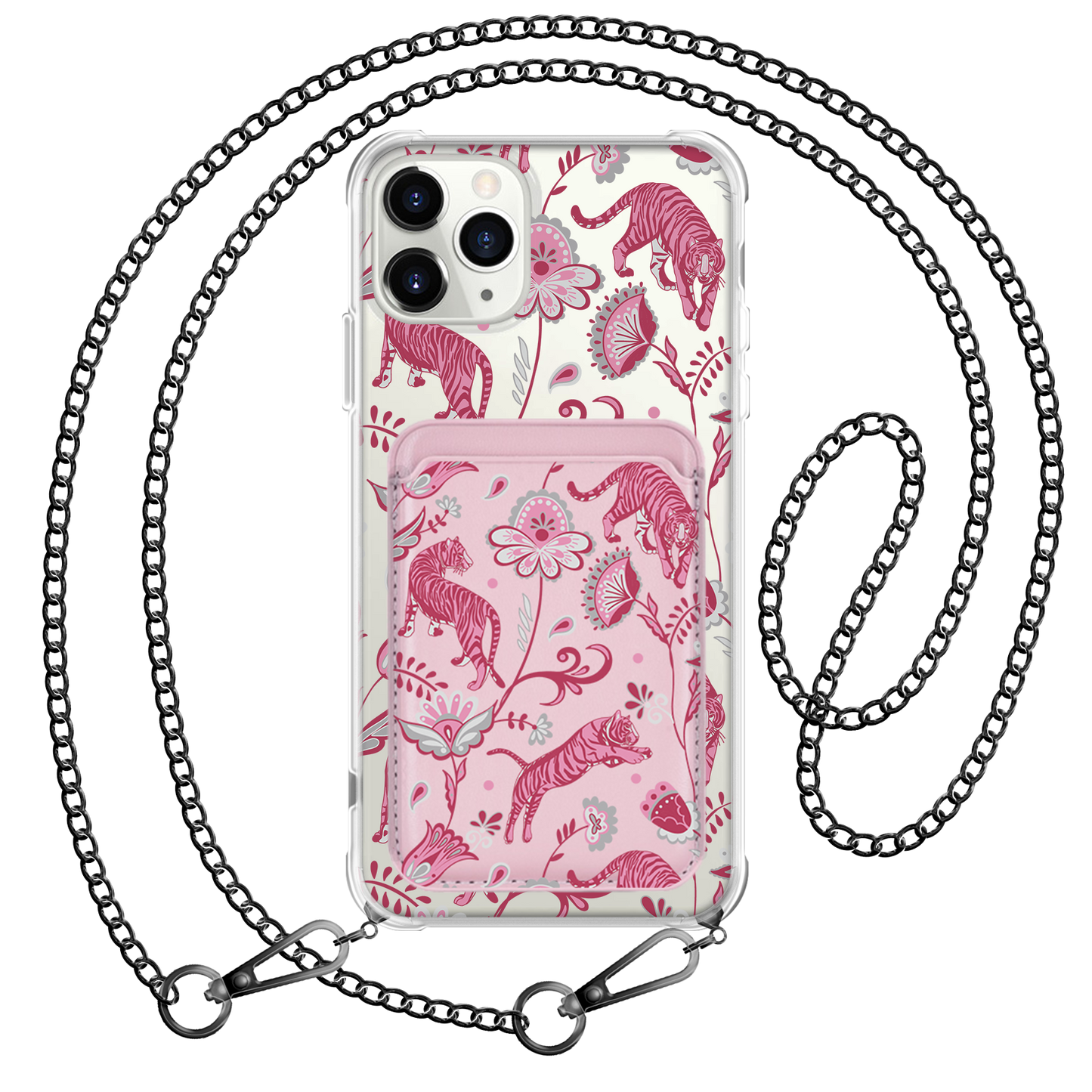 iPhone Magnetic Wallet Case - Tiger & Floral 7.0