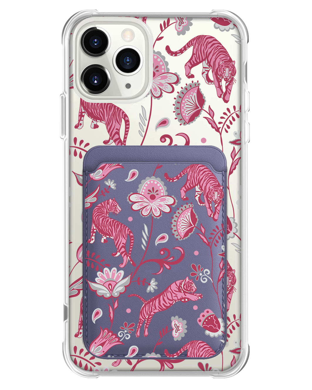 iPhone Magnetic Wallet Case - Tiger & Floral 7.0