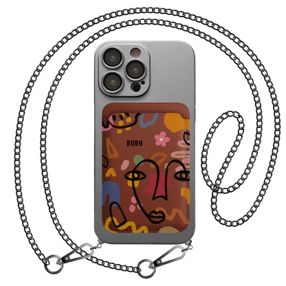 iPhone Magnetic Wallet Silicone Case - Abstract 4.0