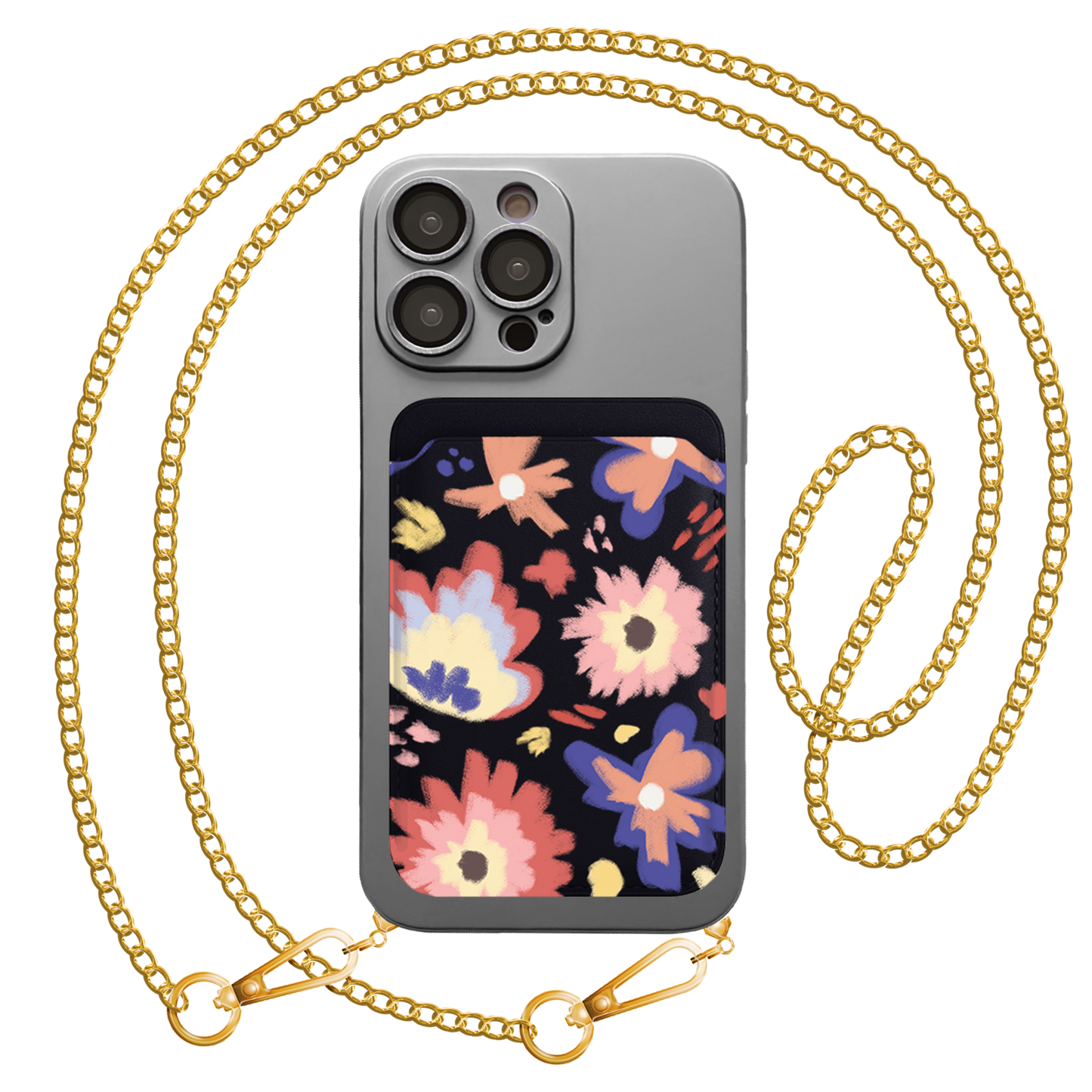 iPhone Magnetic Wallet Silicone Case - Flower Lovers