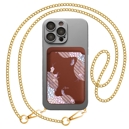 iPhone Magnetic Wallet Silicone Case - Batik Floral